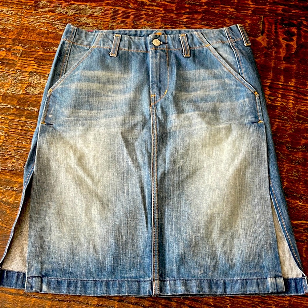 7 seven for all mankind sz 28 small 4/6 denim skirt
